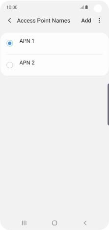 Press the field next to the data connection to activate it.