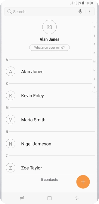 Press the required contact.