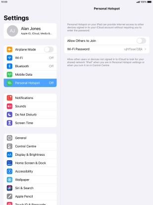 Press Wi-Fi Password and key in the required password.