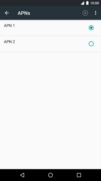 Press the field next to the data connection to activate it.