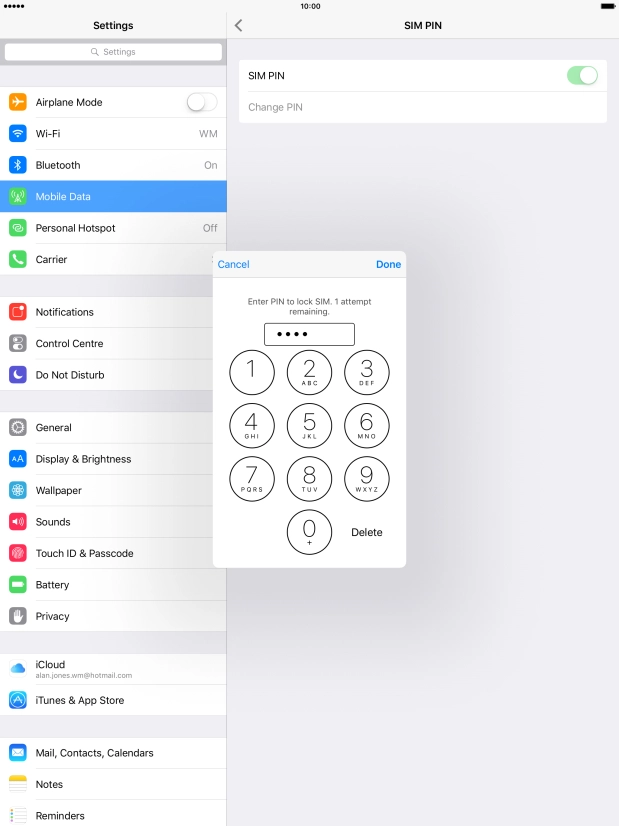 Key in your PIN and press Done.