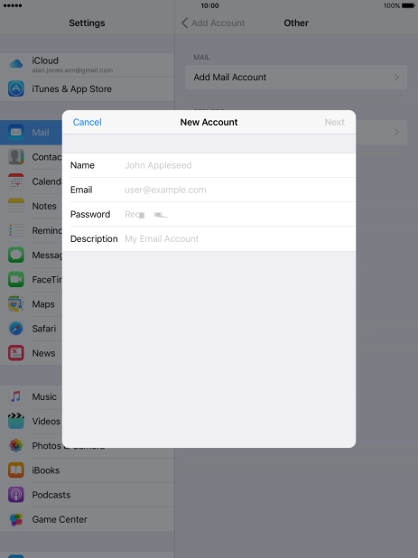 Press Name and key in the required sender name.