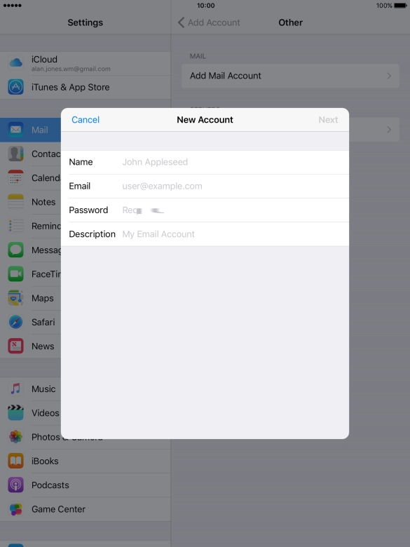 Press Name and key in the required sender name.