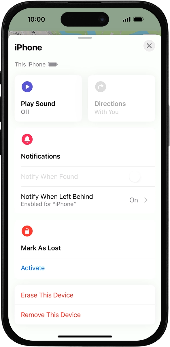 On your phone: Press Play Sound.
