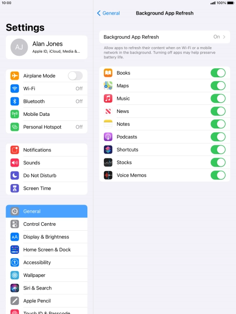 Press Background App Refresh.