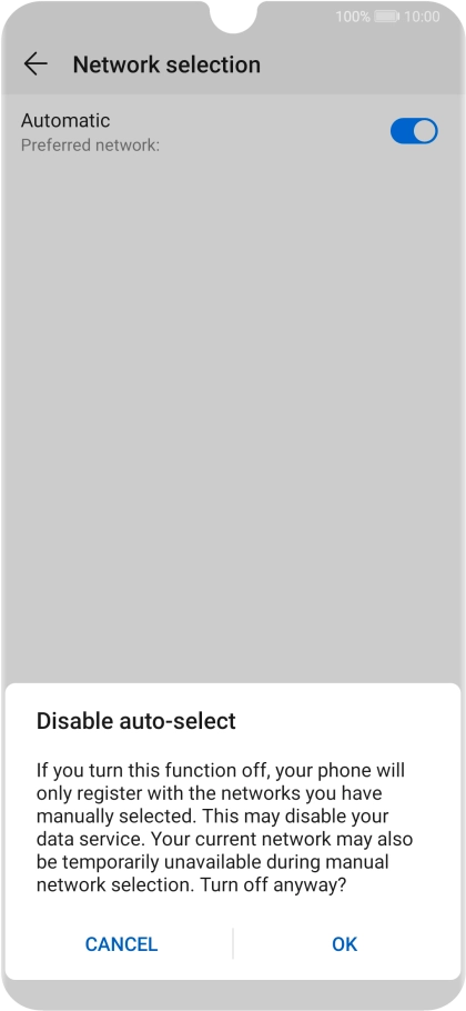 Press OK and your phone will search for networks.