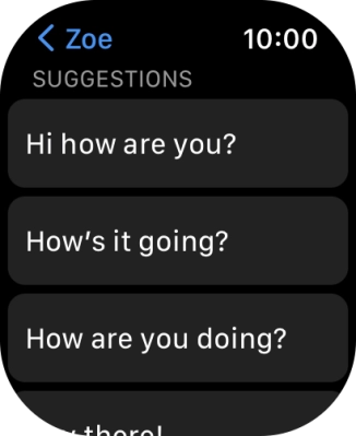 Press the required quick reply.