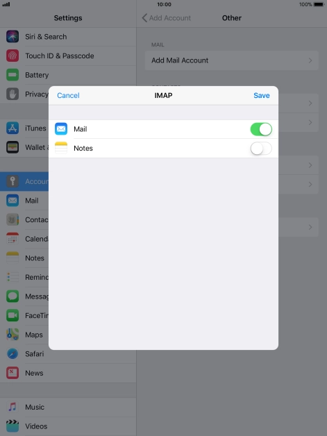 Press Save. Your email account has now been set up. To select more settings for incoming and outgoing server, proceed with the following steps.