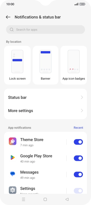 Press the drop down list next to 