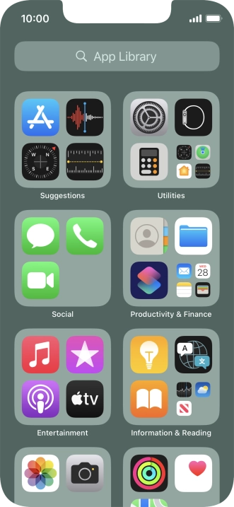 Press the required app.
