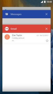 To end one running application, slide your finger right on the required application.