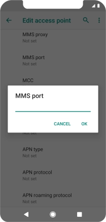 Key in 8080 and press OK.