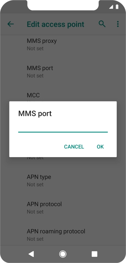 Key in 8080 and press OK.