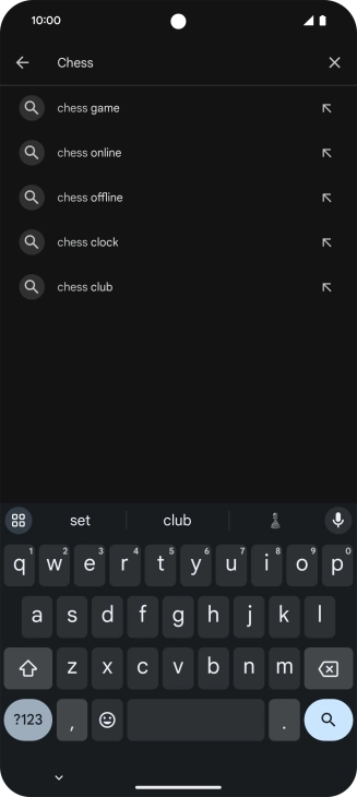 Key in the name or subject of the required app and press the search icon.