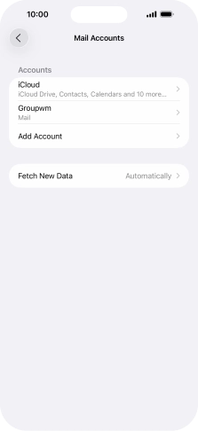 Press the name of the email account you've just set up.