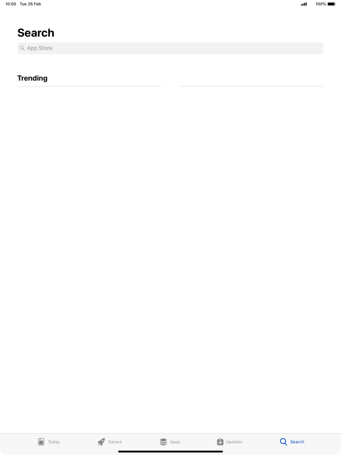 Press the search field.