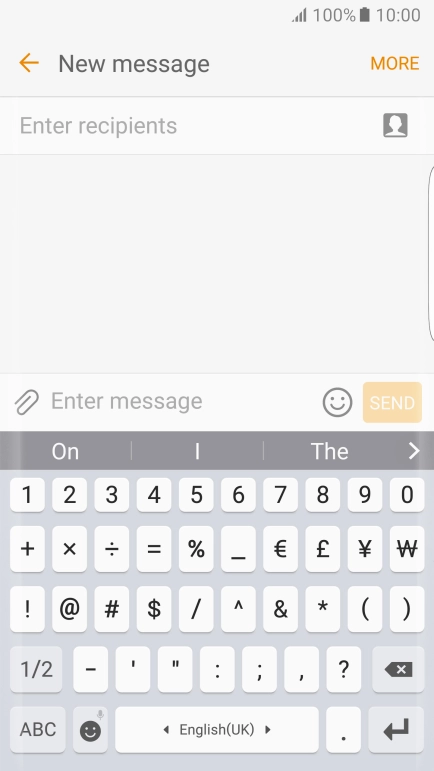 Press the required numbers and symbols.