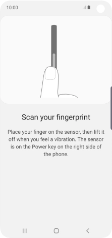 Follow the instructions on the screen to create the phone lock code using your fingerprint.