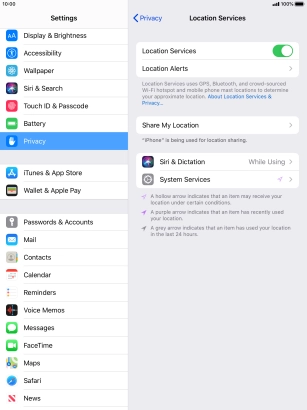 Press the required application.