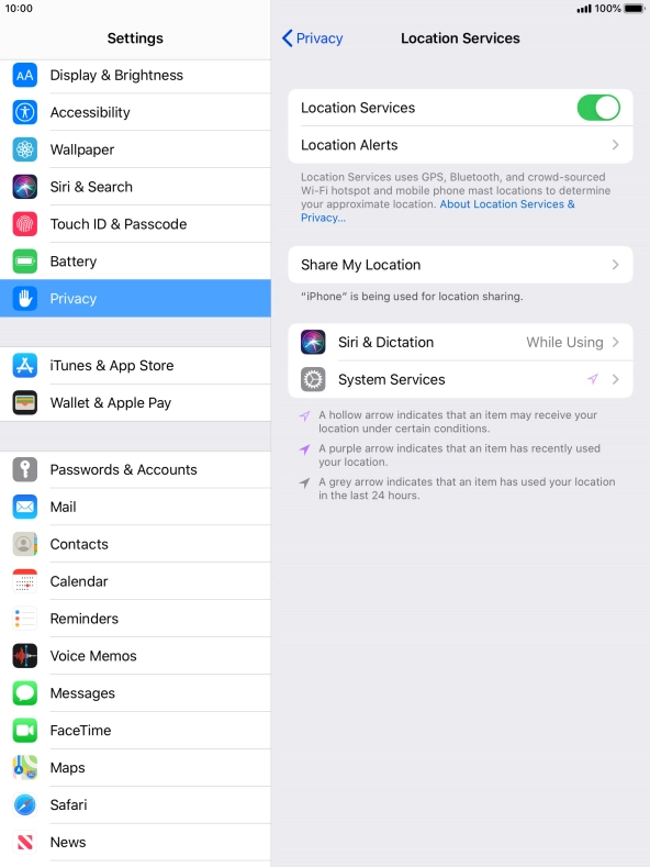 Press the required application.