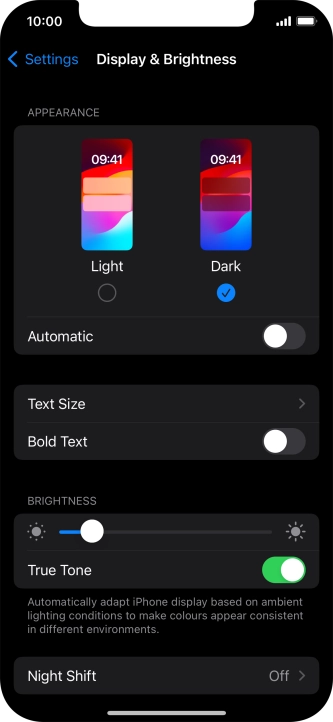 Press the indicator next to 