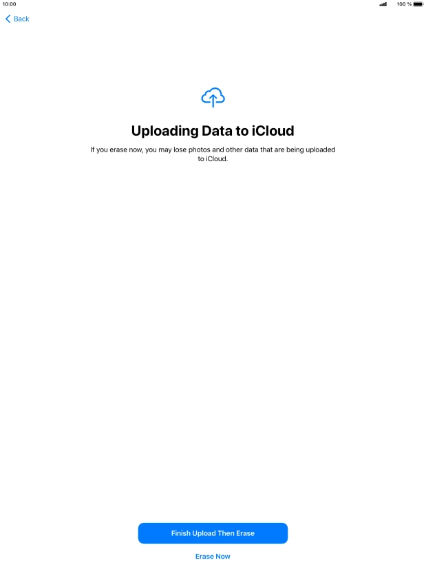 Press the required setting.