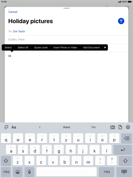 Press Insert Photo or Video and follow the instructions on the screen to attach a picture or a video clip.