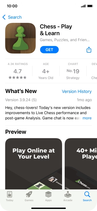 Press GET and follow the instructions on the screen to install the app.
