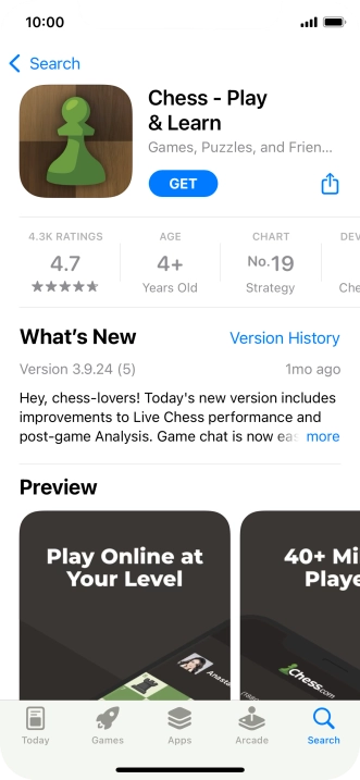 Press GET and follow the instructions on the screen to install the app.