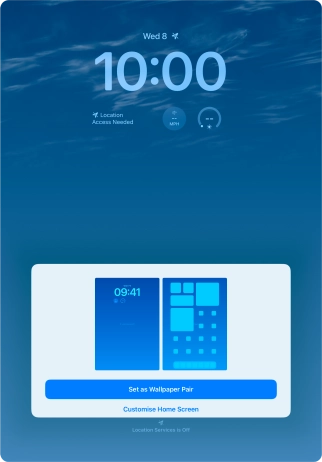 To use the same colour theme on the home screen, press Set as Wallpaper Pair.