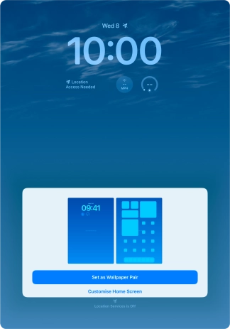 To use the same colour theme on the home screen, press Set as Wallpaper Pair.