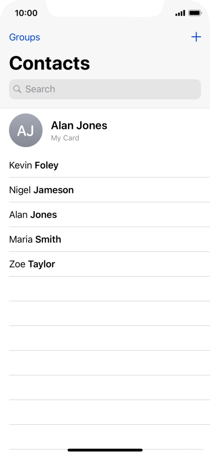 Press the required contact.