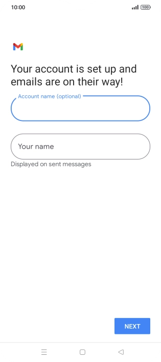 Press Your name and key in the required sender name.
