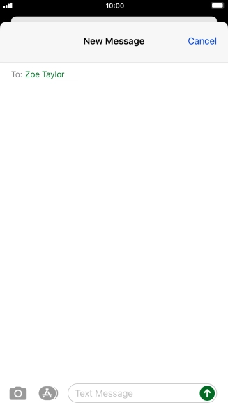 Press the text input field and write the text for your picture message.