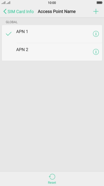 Press the required data connection to activate it.