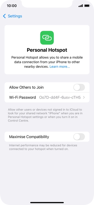 Press Wi-Fi Password and key in the required password.