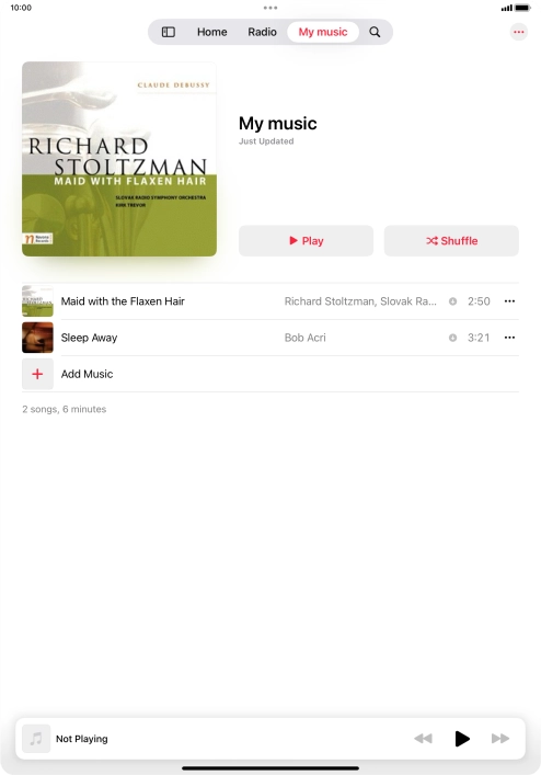 Go to the required category or playlist and press the required audio file.