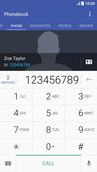 Key in the required number and press CALL.