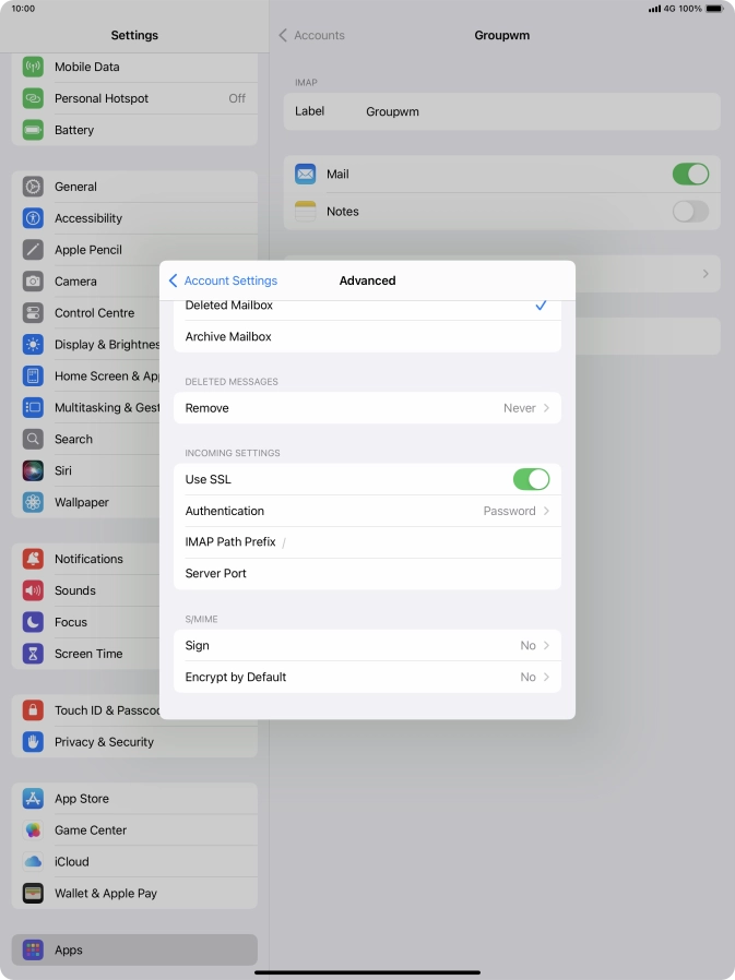 Press Authentication.