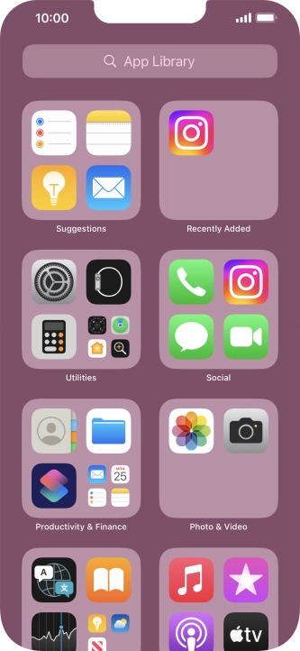 Press the required app.