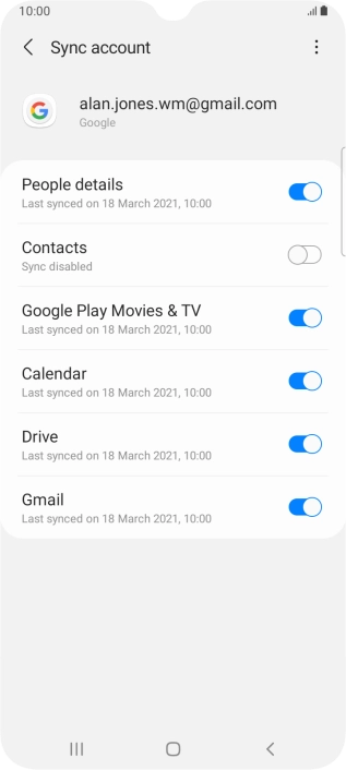 Press the indicator next to 