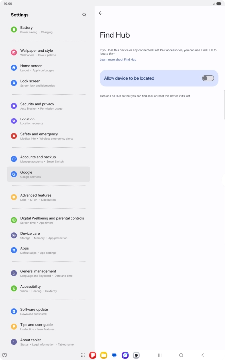 Press the indicator next to 