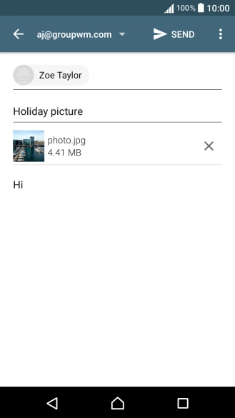 Press SEND when you've finished your email message.