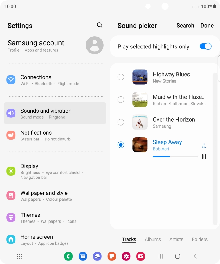 Once you've found a ring tone you like, press Done.