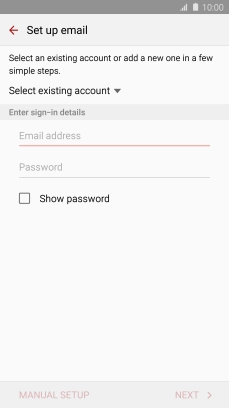 Press Email address and key in your email address.