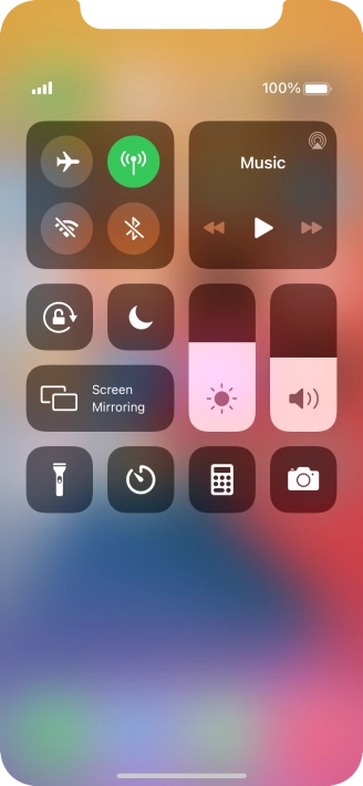 Press the flight mode icon to turn the function on or off.