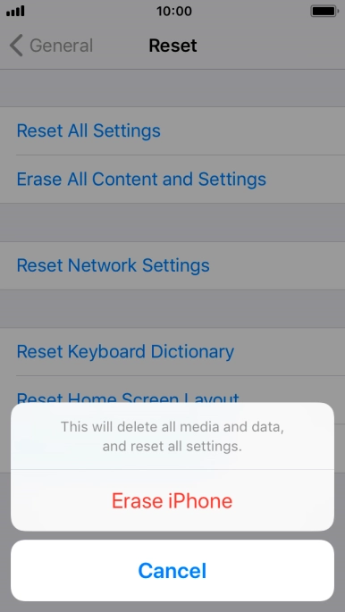 Press Erase iPhone.