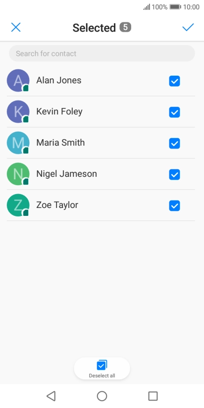 Press the confirm icon.