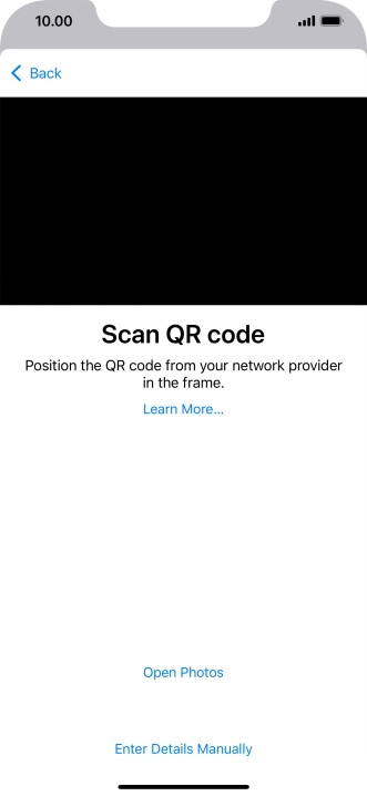 Place the QR code you've received inside the phone camera frame to scan the code.