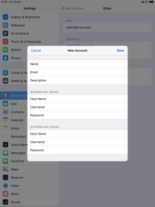 Press Save. Your email account has now been set up. To select more settings for incoming and outgoing server, proceed with the following steps.